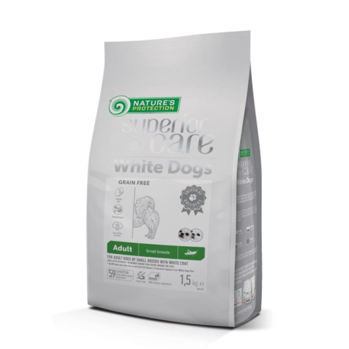 Nature's Protection Dog 保然狗糧 WDIN341.5K 去淚痕美毛成犬配方 低敏昆蟲蛋白 (小型成犬,10個月或以上) Superior Care - White Dogs GF INSECT Adult (Small Breed) 1.5kg (訂貨需時2-3天)